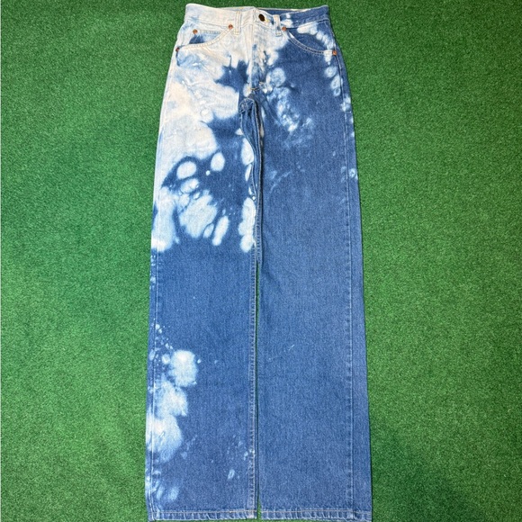 Riders by Lee Other - VTG 70s INSANE Lee Rider Talon Zip Slim Straight Bleached 26x34 Med Wash Jeans
